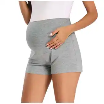 Walmart SHTXOZHI Women's Maternity Shorts Over The Belly Pregnancy Comfy Shorts Solid Color Pajama Shorts offer