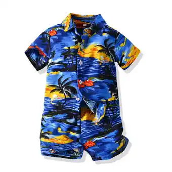 Walmart Boys Casual Short Sleeve Round-Neck Printing+Short Pants Two-piece Set Dark Blue 3 Years offer