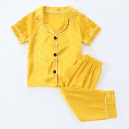 Walmart Toddler Baby Kids Winter Boys Girls Solid Color Short Sleeved Home Wear Clothes Suit Yellow 7 Years offer