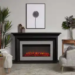 Walmart Real Flame 4830E Sonia 69 Wide 5,100 BTU Landscape Electric Mantel Fireplace - Black offer