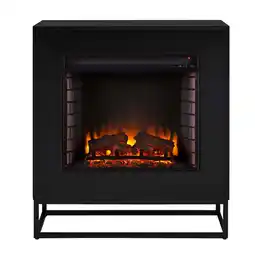 Walmart Southern Enterprises 36.5 Black Contemporary Rectangular Electric Fireplace offer