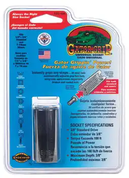 Walmart Endeavor ETC120 #20120A Gator Grip Universal Socket, 3/8 offer