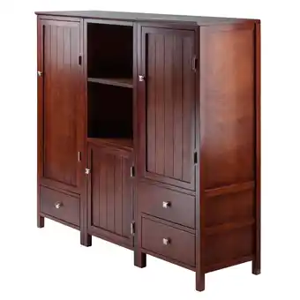 Walmart Winsome Wood Brooke 3-Pc Jelly Cupboard Modular Set, Walnut Finish offer