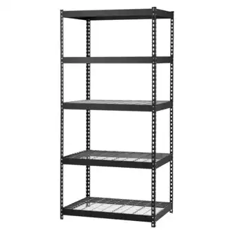 Walmart Edsal 36W x 18D x 72H Five-Shelf Heavy-Duty Steel Shelving Unit, Black offer