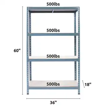 Walmart Open Box 36 x 60 Inch Boltless 4 Tier Adjustable Storage Shelving Unit offer