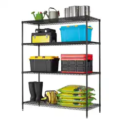 Walmart Hyper Tough Black Wire Shelf 4-Tier Heavy Duty 72H x 60W x 24D, 4000lbs Total Capacity offer