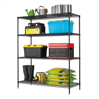 Walmart Hyper Tough Black Wire Shelf 4-Tier Heavy Duty 72H x 60W x 24D, 4000lbs Total Capacity offer