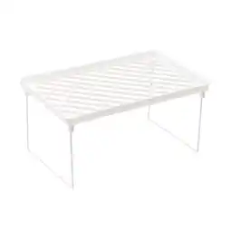 Walmart ✪ Stackable Foldable Space Saving Shelf Stand White Wire Stacking Cabinet Shelf offer