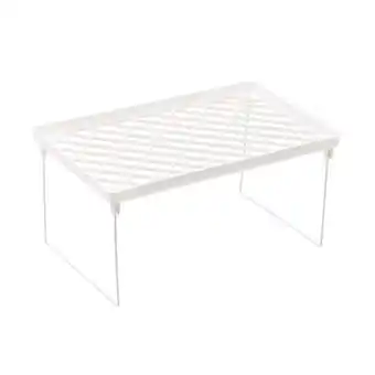 Walmart ✪ Stackable Foldable Space Saving Shelf Stand White Wire Stacking Cabinet Shelf offer