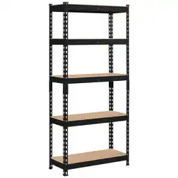 Walmart Topeakmart 5 Tiers Boltless Metal Storage Shelf with MDF Wood Boards for Warehouse Store Home offer