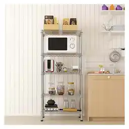 Walmart Lorelia 5-Tier Metal Wire Rack Shelving Unit Kitchen Garage Rack Heavy Duty Storage offer