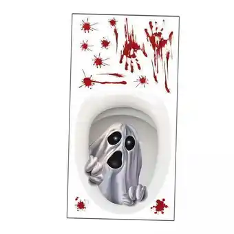 Walmart Almencla 2xToilet Lid Decals Poster Sign Waterproof Halloween Toilet Seat Evil Sticker offer