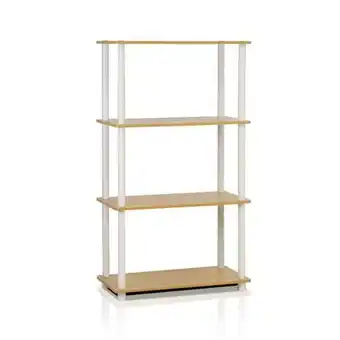 Walmart Turn-N-Tube 4-Tier Multipurpose Shelf Display Rack, Beech & White - 43.25 x 23.6 x 11.6 in offer