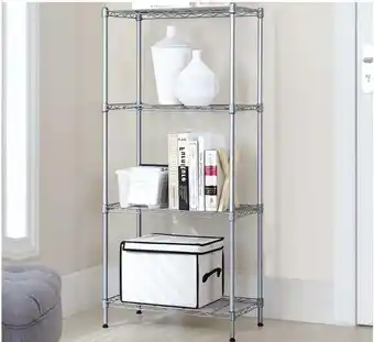 Walmart LIUYUDIY 4 Tier Corner Shelves Wire Shelving Rack Shelf Adjustable Storage Unit offer