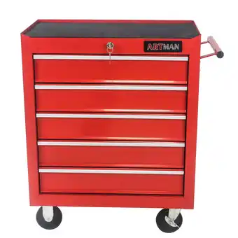 Walmart 5 DRAWERS MULTIFUNCTIONAL TOOL CART WITH WHEELS-RED offer