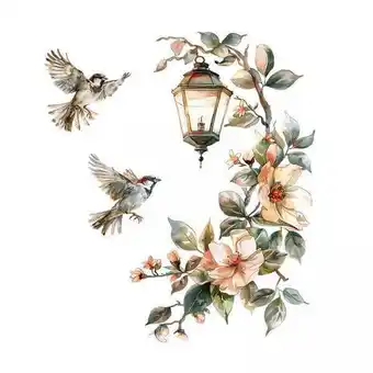 Walmart Fancyes 2xFlower Birds Wall Sticker Wall Mural Wall Decor for Bedroom Bathroom Offices offer