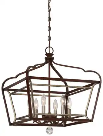 Walmart Minka Lavery 4348-593 6 Light Full Sized Pendant From The Astrapia Collection - Silver offer