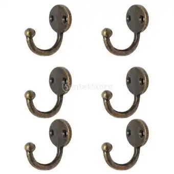 Walmart DOMELAY 10x6 Pcs Clothes Coat Towel Hat Hanger Kitchen Bedroom Bathroom Door Wall Hooks offer