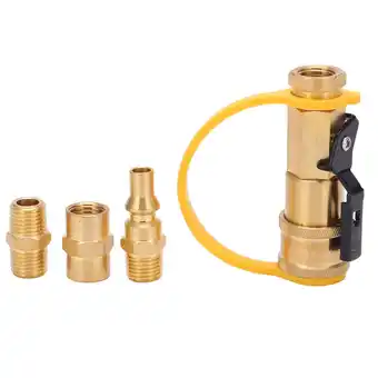 Walmart RV Propane Quick Connecting Adapter 1/4 Inch Shutoff Valve and Full Plug for Propane Hose offer