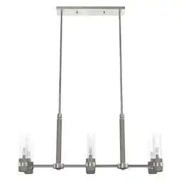 Walmart Hunter Fans - River Mill - 6 Light Linear Chandelier In Rustic Style-15.75 offer