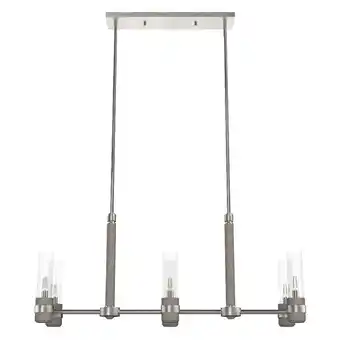 Walmart Hunter Fans - River Mill - 6 Light Linear Chandelier In Rustic Style-15.75 offer