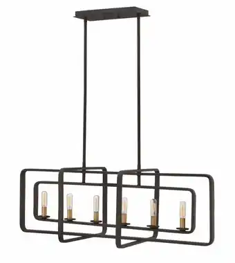 Walmart Hinkley Lighting - Six Light Linear Chandelier - Chandelier - Quentin - 6 Light offer