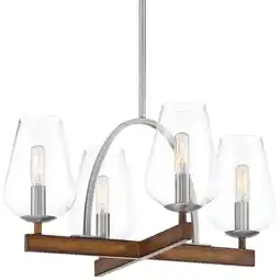 Walmart Minka Lavery Birnamwood 20 Wide Koa Wood Finish with Pewter 4-Light Chandelier offer