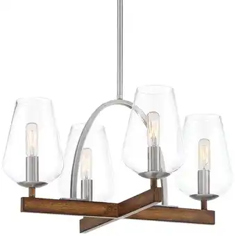 Walmart Minka Lavery Birnamwood 20 Wide Koa Wood Finish with Pewter 4-Light Chandelier offer