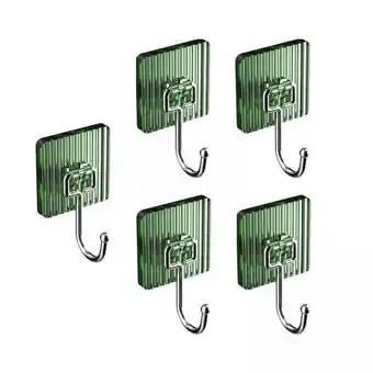 Walmart Fancyes 4x5Pcs Wall Hooks Home Towel Robe Hook Acrylic Hooks for Bathroom Kitchen Door Green offer