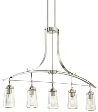 Walmart Minka Lavery 3306-84 Poleis 39 5 Light Island Pendant in Brushed Nickel offer