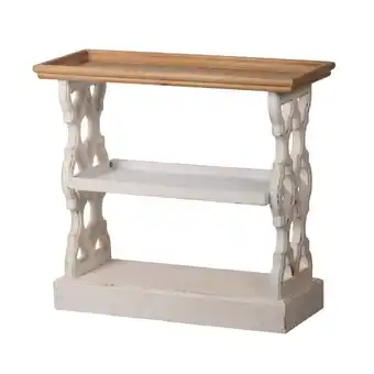 Walmart CC Home Furnishings 35.25 White and Brown Vintage Three Tier Shelf offer