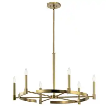 Walmart Kichler 52427 Tolani 6 Light 34 Wide Taper Candle Chandelier - Brushed Natural Brass offer