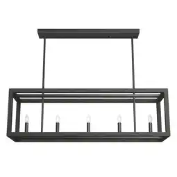 Walmart Hunter Squire Manor Matte Black and Dark Ash 6 Light Chandelier Ceiling Light Fixture offer