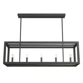 Walmart Hunter Squire Manor Matte Black and Dark Ash 6 Light Chandelier Ceiling Light Fixture offer