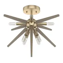 Walmart Hunter Fans - Jupiter Star - 8 Light Semi-Flush Mount In Mid-Century Modern offer