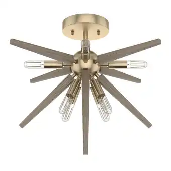 Walmart Hunter Fans - Jupiter Star - 8 Light Semi-Flush Mount In Mid-Century Modern offer