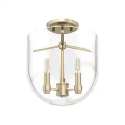 Walmart Hunter Sacha Alturas Gold 3 Light Flush Mount Ceiling Light Fixture offer