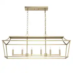 Walmart Hunter Laurel Ridge Alturas Gold 6 Light Linear Chandelier Ceiling Light Fixture offer