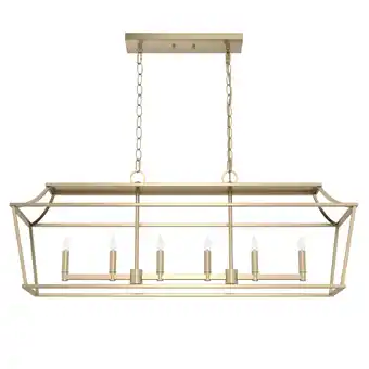 Walmart Hunter Laurel Ridge Alturas Gold 6 Light Linear Chandelier Ceiling Light Fixture offer