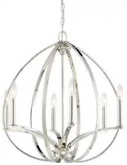 Walmart Minka Lavery - Tilbury - Chandelier 6 Light Polished Nickel in Transitional offer