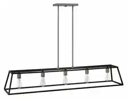 Walmart Hinkley Lighting 3335Dz Fulton 50 Wide 5 Light Open Frame Linear Chandelier - Aged Zinc offer