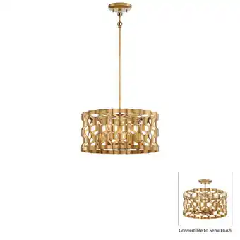 Walmart N6772-293-Minka Metropolitan-Coronade - Four Light Convertible Pendant -Traditional Installation offer