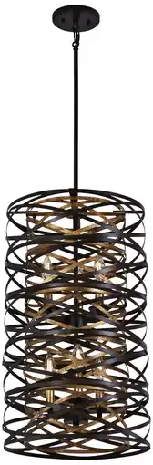 Walmart Minka Lavery Vortic Flow 14W Dark Bronze and Mosaic Gold 6-Light Pendant offer