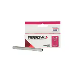 Walmart Arrow T18 3/8 Round-Crown Staples, 1000 Pack, Made in The USA offer