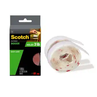 Walmart Scotch Indoor Hook & Loop Fasteners, White, Holds 3 lbs, 3/4 in x 5 ft, 1 Count offer