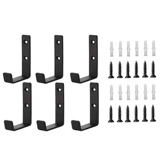 Walmart Heavy Duty Garage Hooks for Storage, 6Pcs Wall Hanging, J Hooks, Tools Storage Utility offer