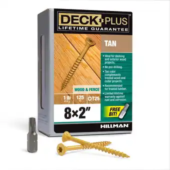 Walmart Deck Plus 48413 Exterior Tan Ceramic Steel Screws, Flat Head, Self-Drilling (#8, x 2) 1 lbs offer