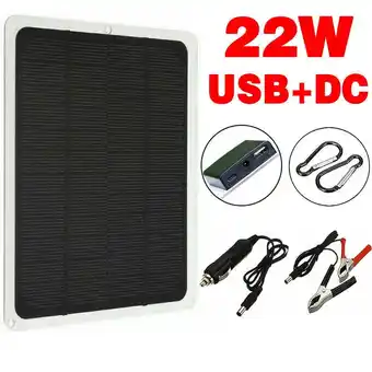 Walmart 22W Solar Panel 12 Volt Charger Battery Charger Kit Maintenance Boat Car RV offer