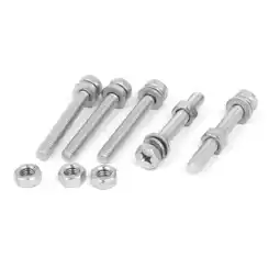 Walmart M6 x 45mm 304 Stainless Steel Hex Head Bolts Nuts w Washers 5 Sets offer