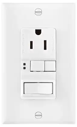 Walmart Exlonjet SGFS15W-MSP Arrow Duplex Gfci Receptacle, 125 Vac, 15 A, 2 Pole, 3 Wire, White offer